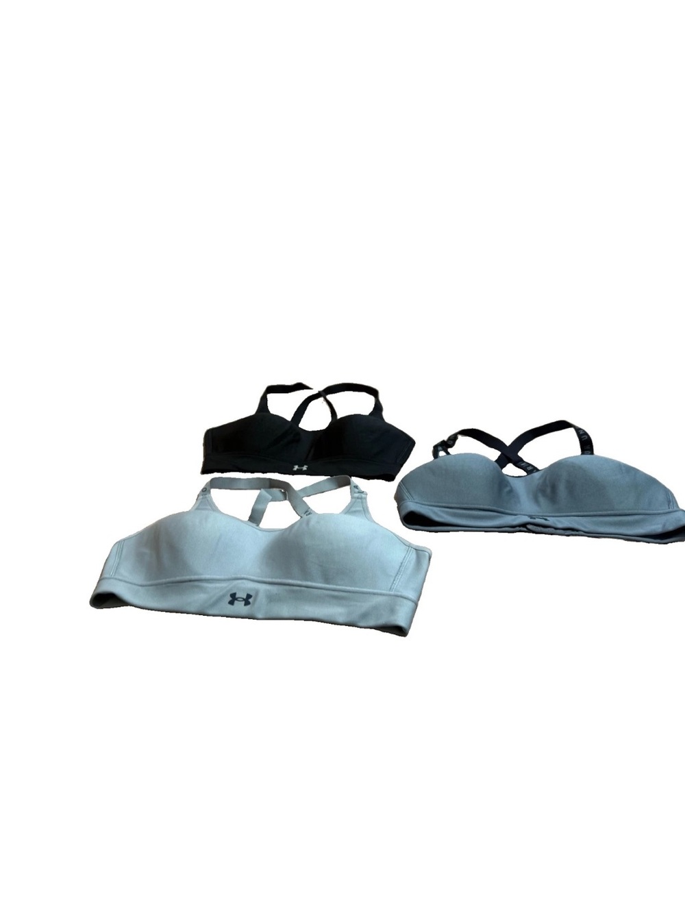 Under Armour Women’s 3 Black/Grey Fitted Sports Bras! Medium